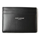 イヴサンローラン 名刺入れ（レディース） サンローラン カードケース/名刺入れ YSL SAINT LAURENT ロゴ スタッズ　レザー ブラック