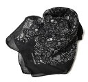 サンローラン スカーフ SAINT LAURENT ショール スクエアスカーフ スカルモチーフ ブラック 551672【リユースブランドクーポン】対象ショップ枚...