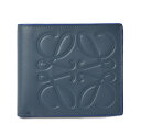 【先着!4/18から対象ショップ限定10%OFFクーポン】ロエベ 財布 メンズ LOEWE 札入れ/折財布 カーフスキン ビッグアナグラム ブルー/ブラック
