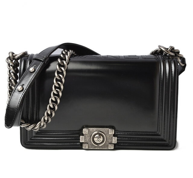 シャネル チェーンショルダーバッグ CHANEL バッグ ボーイシャネル ヴィンテージシルバー/カーフ ブラック 【中古】のサムネイル