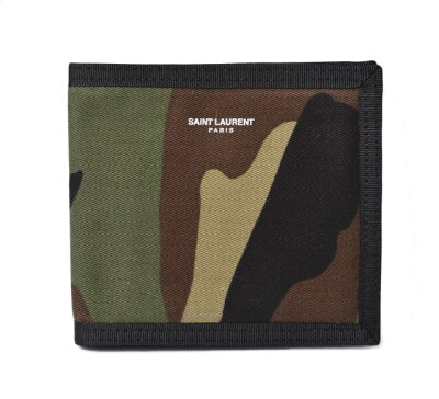 【先着5%OFFクーポン!対象ショップ限定3000円以上4/21まで】サンローラン 財布/札入れ YSL SAINT LAURENT メンズ 折財布 ミリタリー アーミーグリーン