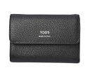 トッズ 財布 三つ折り TOD'S 折財布 レザーダブルTT ブラック/ピンク