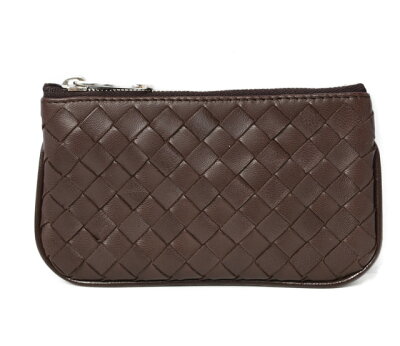 【クーポンGETで最大2千円OFF●楽天スーパーSALE】ボッテガヴェネタ キーケース/コインケース BOTTEGA VENETA キーリング付ポーチ ナッパ ダークブラウン 131232