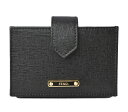 フェンディ カードケース/名刺入れ FENDI レザー ブラック/ゴールド 未使用【中古】