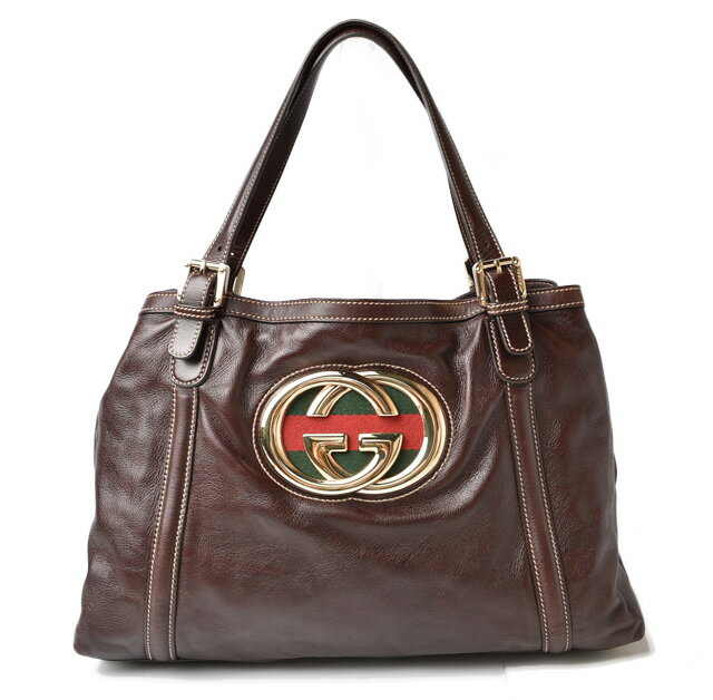 グッチ トートバッグ/ショルダーバッグ GUCCI ニューブリットダブルG シェリー ダークブラウン 2wayバッグ 162094 【中古】