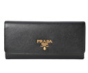 プラダ アウトレット 財布 PRADA 長財布/パスケース付 1MH132 SAFFIANO NERO/ブラック 未使用【中古】