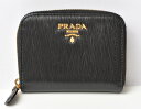 プラダ 財布/コインケース/カードケース PRADA ミニ財布 VITELLO MOVE/レザー NERO/ブラック【中古】