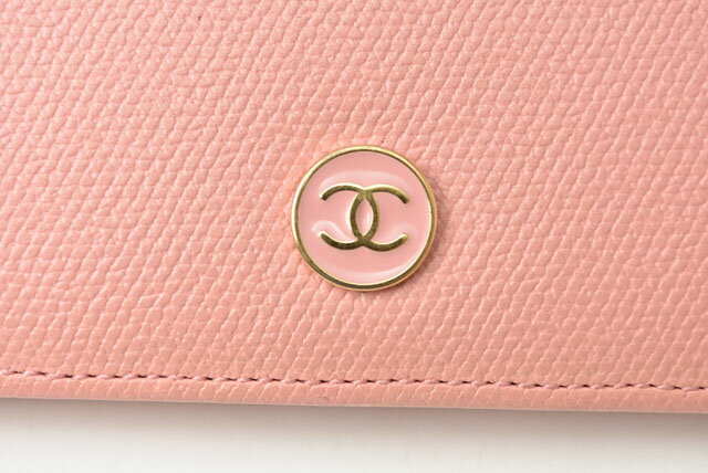 シャネル 財布 CHANEL 長財布 ココマーク/ボタンモチーフ レザー ローズ A20904【...