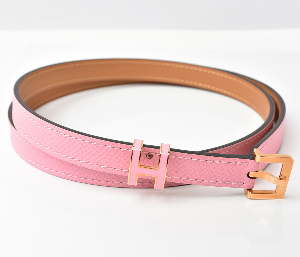 エルメス ベルト HERMES ベルト/ポップ H15 サイズ75 ヴォーエプソン ローズ ピンクゴールド金具【中古】