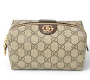 【先着5%OFFクーポン!対象ショップ限定3000円以上5/7まで】グッチ コスメポーチ/化粧ポーチ GUCCI オフィディア GG/PVCキャンバス ブラウン...