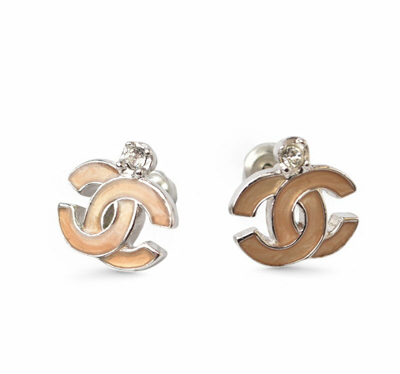 Cubic Zirconia - シャネル ピアス アクセサリー CHANEL ピアス CCマーク ラインストーン ライトピンク/シルバー【中古】