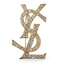 サンローラン ピンブローチ/ピンバッジ SAINT LAURENT ブローチ モノグラムYSLロゴ ラインストーン/ゴールド【中古】【期間限定!5%OFFクーポン対象】