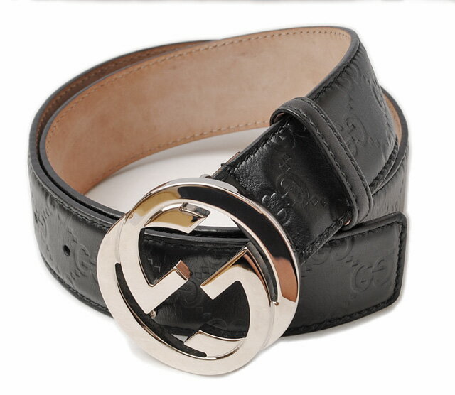 グッチ ベルト GUCCI グッチシマ　ブラック/シルバー　114984 AA61N 1000　アパレル　ユニセックス【中古】
