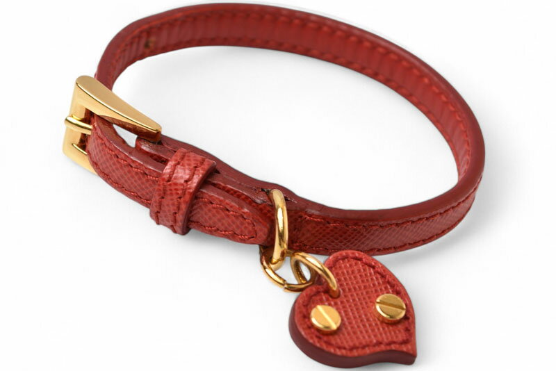 プラダ 未使用 ブレスレット/バングル PRADA SAFFIANO/サフィアノハートチャーム FUOCO/レッド 1AJD45【中古】【期間限定5%OFFクー...