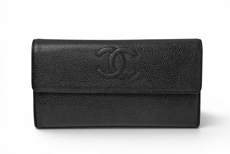 シャネル 長財布 CHANEL A50070 キャビアスキン ブラック ココマーク【中古】