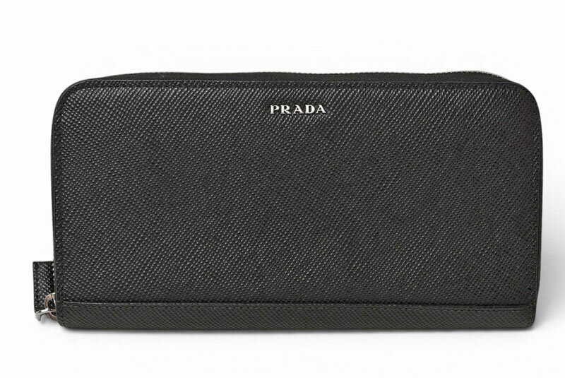 乐天商城 - プラダ アウトレット 財布 メンズ PRADA 長財布/ラウンドファスナー SAFFIANO/サフィアノ ブラック 2ML317【中古】