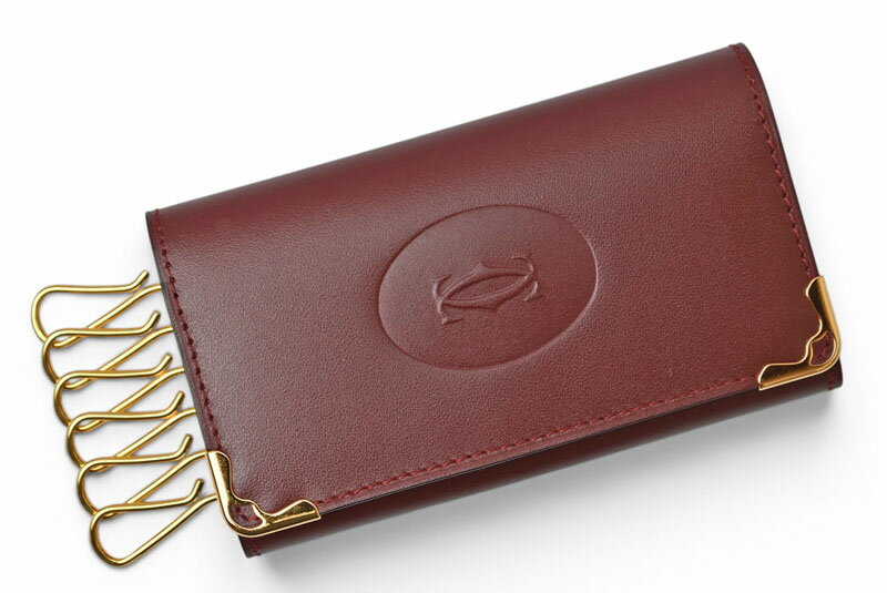 【最大4000円OFFリユースブランドクーポン対象】カルティエ キーケース/キーホルダー ヴィンテージ Cartier 6連 マスト ドゥ カルティエ ボルドー 2Cロゴ L300092 【中古】