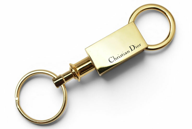 乐天商城 - クリスチャンディオール キーホルダー/バッグチャーム/キーリング Christian Dior ロゴプレート ゴールド ヴィンテージ メンズ レディース【中古】