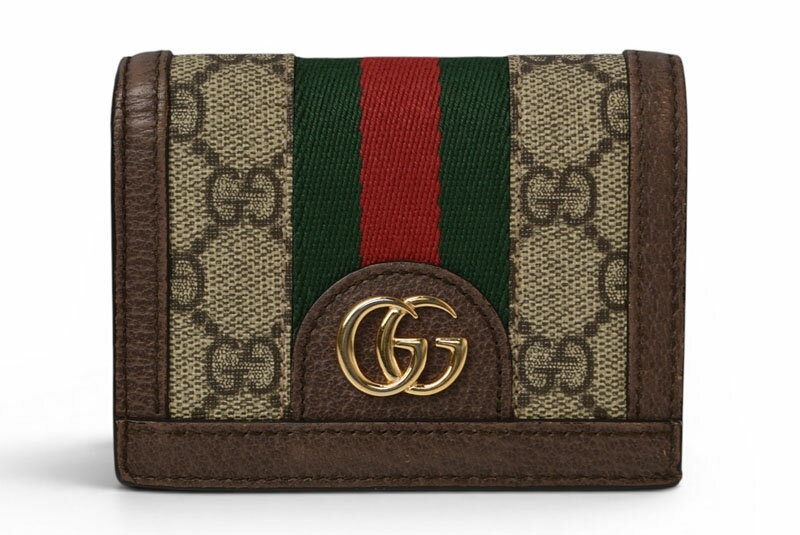 gucci///////////////\\\' - 【最大4000円OFFリユースブランドクーポン対象】グッチ ミニ財布/二つ折り GUCCI 折財布 GGブラウン/ベージュ523155 Ophidia/オフィディア GGスプリーム【中古】