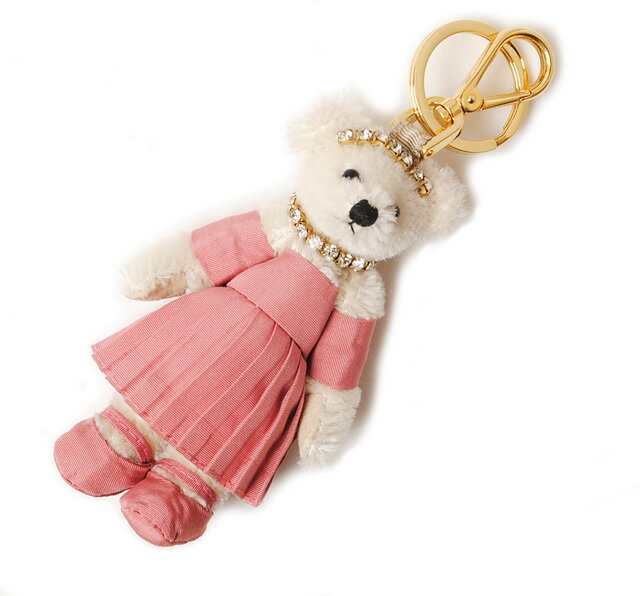 プラダ　キーリング/キーホルダー PRADA　ベアトリック/クマ CAMELIA　ピンク/ホワイト 1ARI23　未使用【中古】のサムネイル