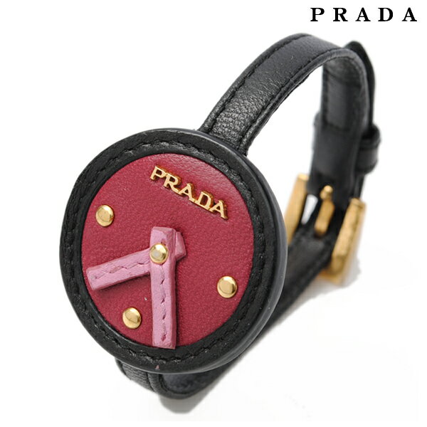 PRADA プラダ　ブレスレット/バングル　時計モチーフ　NERO+IBISCO/ブラック×ピンク　1AJB35 【中古】【送料無料】【smtb-TK】のサムネイル