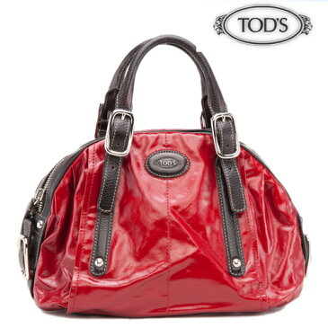 【クーポンGETで最大2千円OFF】トッズ　ハンドバッグ　TOD'S　G-BAG EASY SACCA ストラップ付2WAY　パテントレザー/レッド 【中古】 ギフト プレゼント 母の日