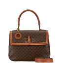 中古 セリーヌ マカダム柄 ヴィンテージ 2WAYバッグ ショルダー ABランク ブラウン CELINE あす楽【送料無料】【西神店】