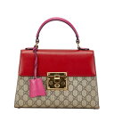 中古 グッチ GGスプリーム ハンドバッグ ショルダーバッグ 2WAY 453188 PVC Aランク ベージュ レッド レディース GUCCI あす楽【送料無...