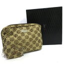 中古 美品 イヴサンローラン コスメ 化粧ポーチ チャーム 鏡 キャンバス ブラウン Aランク YVES SAINT LAURENT あす楽【送料無料】【西神店...