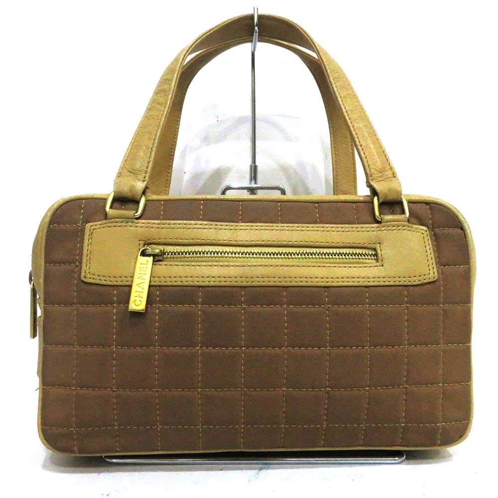 楽天ブランド　リッツ【絶対お得!!クーポンあり＆10％OFF】中古 シャネル チョコバー ハンドバッグ ベージュ ブラウン キャンバス レザー レディース CHANEL あす楽【送料無料】【名谷店】