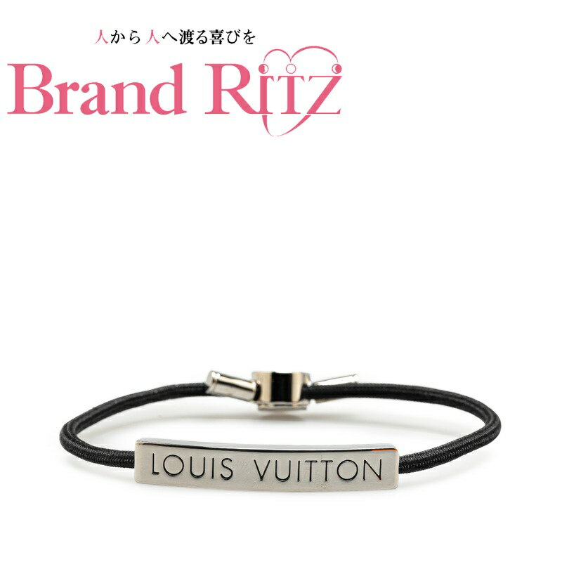 中古 美品 ルイヴィトン ブレスレット ブラスレ LV スペース M67417 シルバー ブラック Aランク メタル ナイロン レディース LOUIS VUITTON あす楽【送料無料】【西神店】