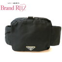 中古 プラダ ボディバッグ 三角 ロゴプレート テスート ABランク ブラック レディース PRADA あす楽【送料無料】【三田店】