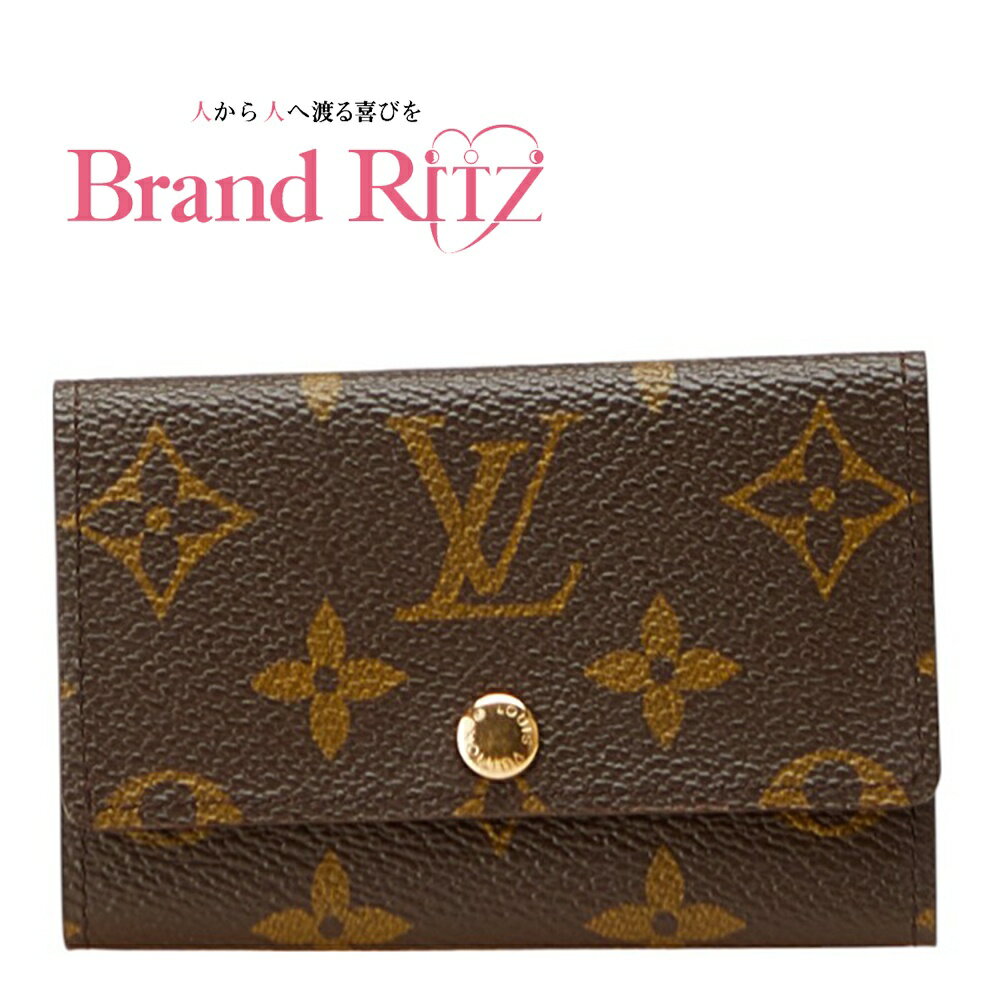 【絶対お得!!クーポンあり＆10％OFF】中古 ルイヴィトン モノグラム ミュルティクレ6 キーケース M62630 ブラウン PVC レザー レディース LOUIS VUITTON あす楽【送料無料】【西神店】(4)