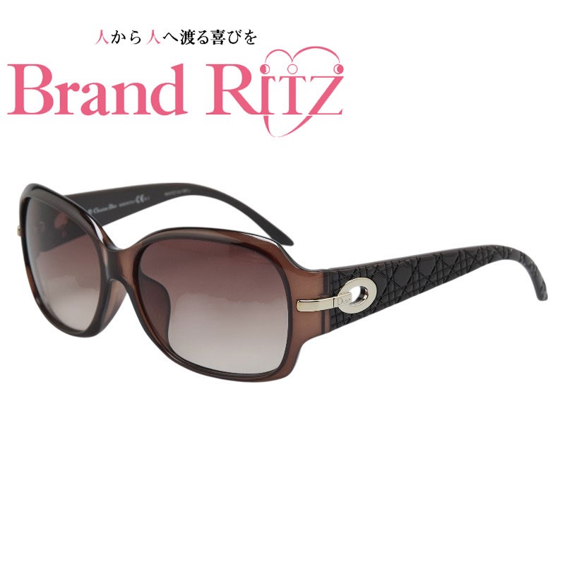 中古 ディオール カナージュ サングラス Aランク ブラウン プラスチック レディース Dior あす楽【送料無料】【三田】