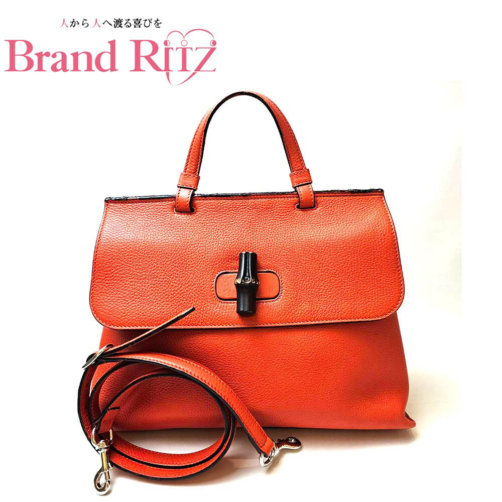 楽天ブランド　リッツ【絶対お得!!クーポンあり＆10％OFF】中古 グッチ デイリー 2WAY ハンドバッグ ショルダーバッグ 392013 レザー BCランク オレンジ レディース GUCCI あす楽【送料無料】【三田店】