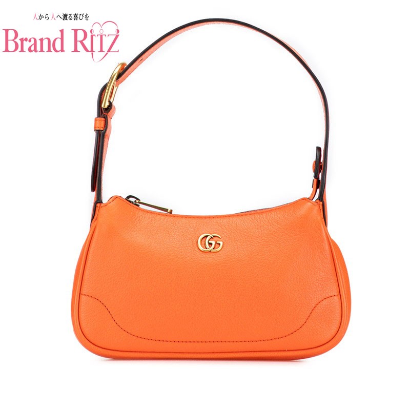 【絶対お得!!クーポンあり＆10％OFF】中古 グッチ GGマーモント アフロディーテ ハンドバッグ ワンショルダーバッグ Aランク 739076 オレンジ レザー レディース GUCCI あす楽【送料無料】【三田店】