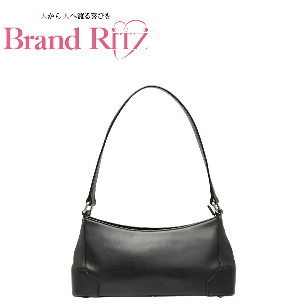 【絶対お得!!クーポンあり＆10％OFF】中古 バーバリー ノバチェック ハンドバッグ ワンショルダーバッグ レザー ABランク ブラック レディース BURBERRY あす楽【送料無料】【三田店】