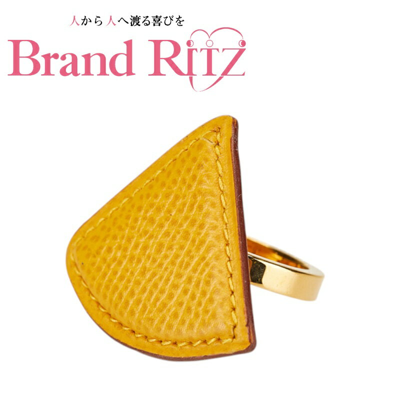 【絶対お得!!クーポンあり＆10％OFF】中古 エルメス トライアングル スカーフリング ABランク イエロー..