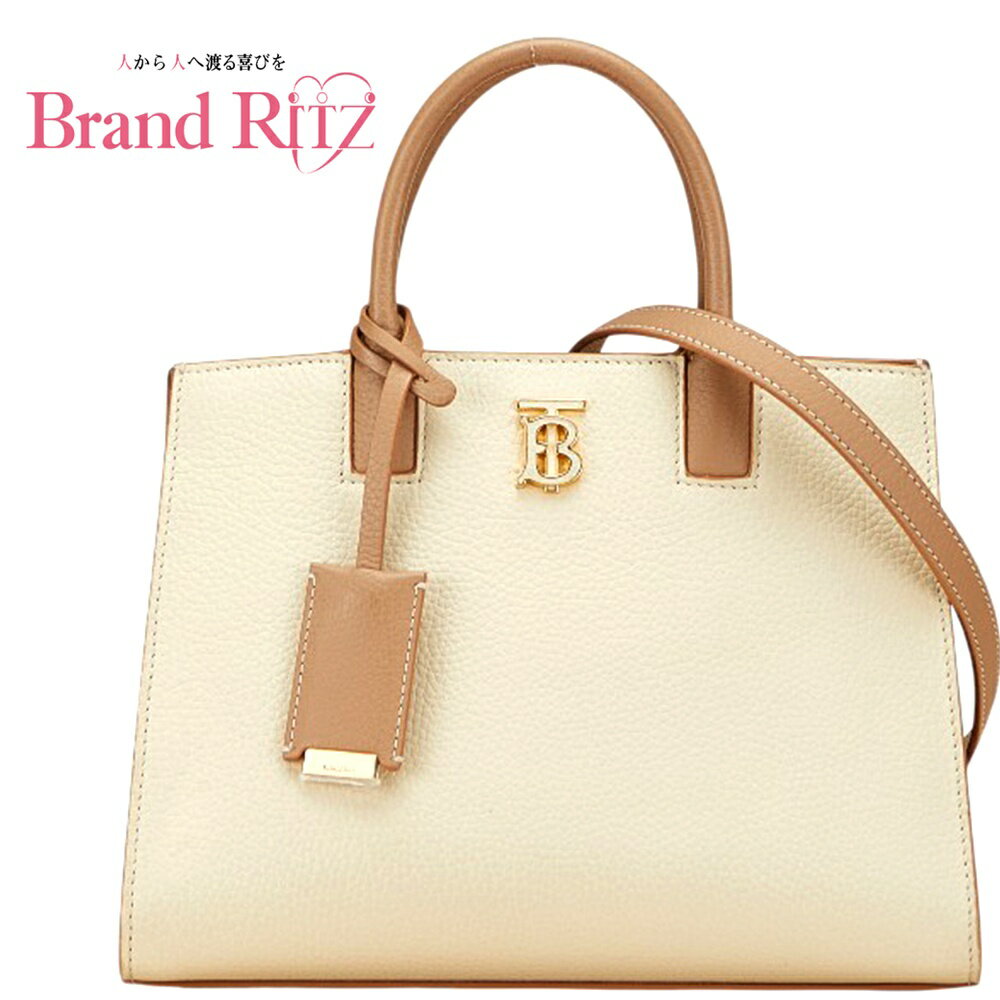 楽天ブランド　リッツ【絶対お得!!クーポンあり＆10％OFF】中古 バーバリー フランシスミニ ハンドバッグ ショルダーバッグ 2WAY 8072522 ABランク ベージュ ブラウン グレインレザー レディース BURBERRY あす楽【送料無料】【名谷店】