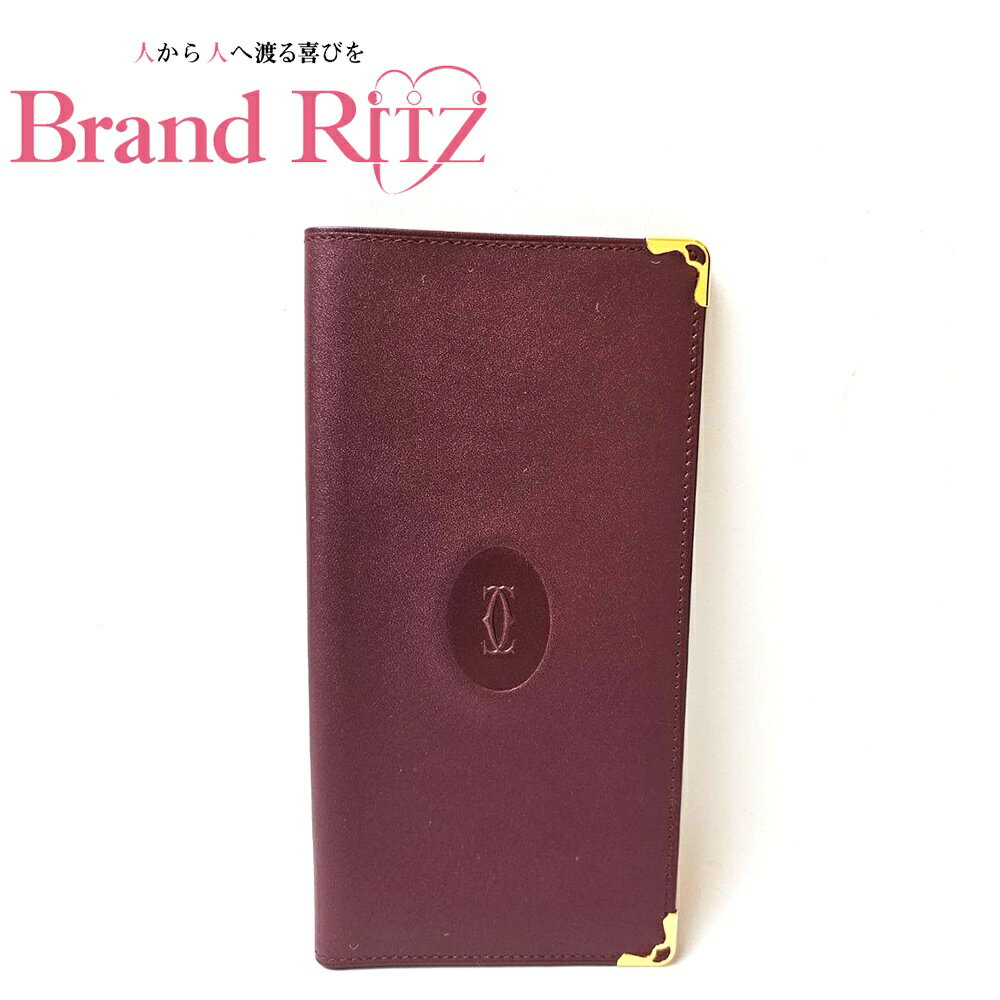 中古 カルティエ 二つ折り財布 長財