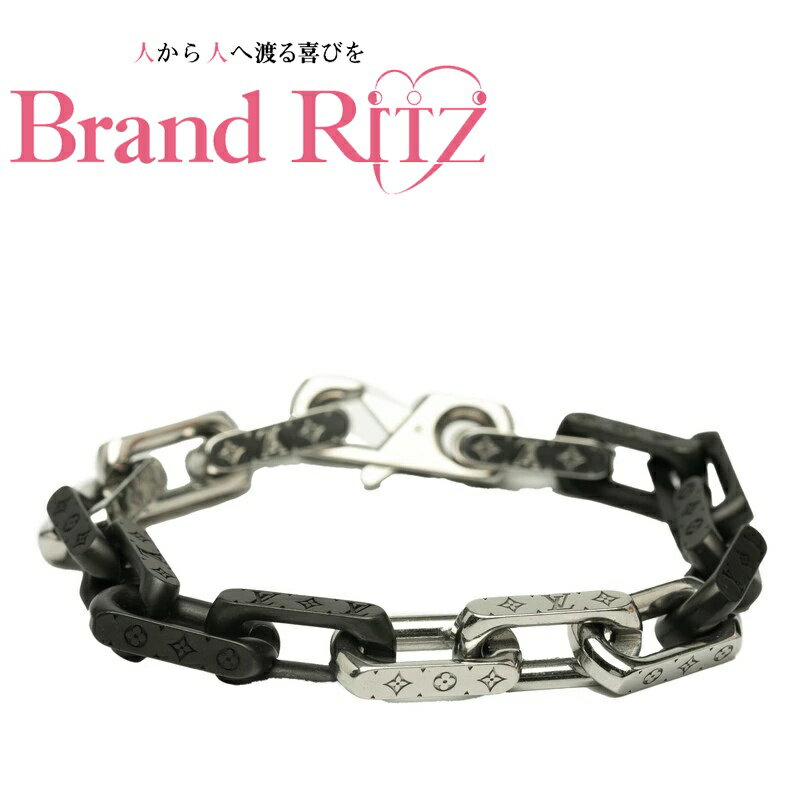 楽天ブランド　リッツ【絶対お得!!クーポンあり＆10％OFF】中古 ルイ ヴィトン ブラスレ モノグラム チェーン ブレスレット M00687 メタル ABランク シルバー ブラック メンズ レディース LOUIS VUITTON あす楽【送料無料】【三田店】