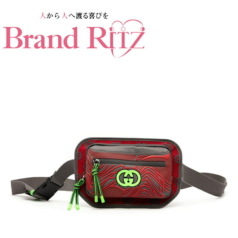 楽天ブランド　リッツ【絶対お得!!クーポンあり＆10％OFF】中古 グッチ GGナイロン ボディバッグ ウエストバッグ 752102 ラバー ナイロン Aランク グレー レッド グリーン レディース GUCCI あす楽【送料無料】【名谷店】