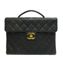 【絶対お得!!クーポンあり&10%OFF】中古 シャネル ブリーフケース キャビアスキン ターンロック 3番台 ハンド Bランク ブラック メンズ レディース CHANEL あす楽【送料無料】【西神店】(4)