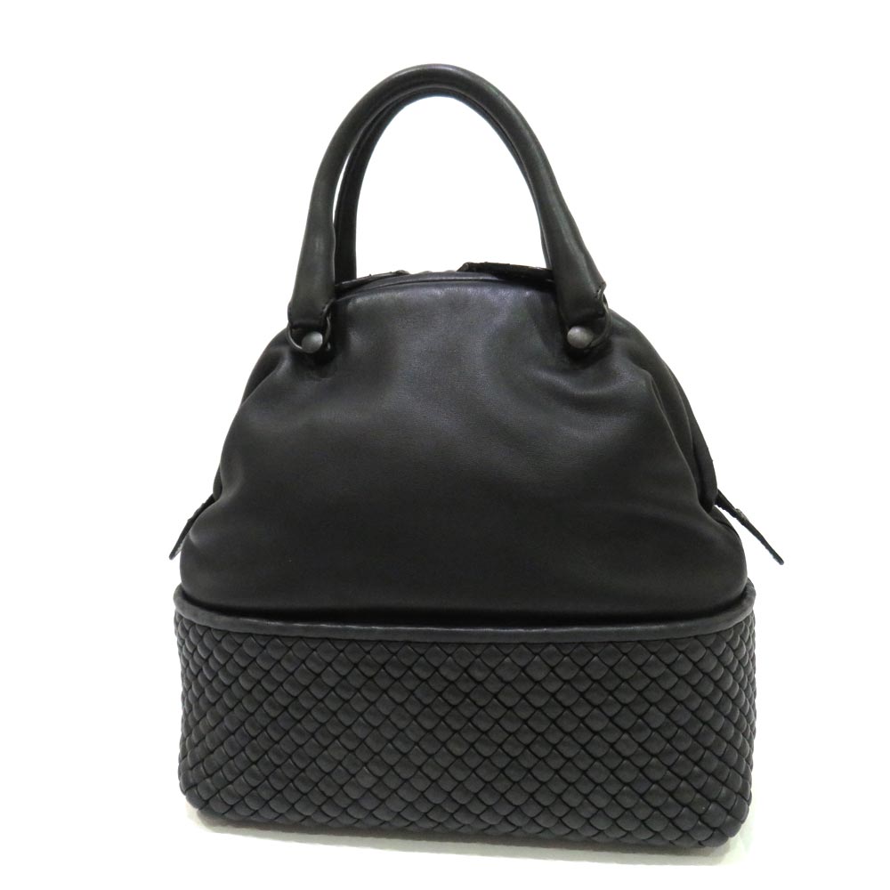 楽天ブランド　リッツ【絶対お得!!クーポンあり＆10％OFF】中古 ボッテガヴェネタ イントレチャート ハンドバッグ ABランク ブラック レディース あす楽【送料無料】【西神店】