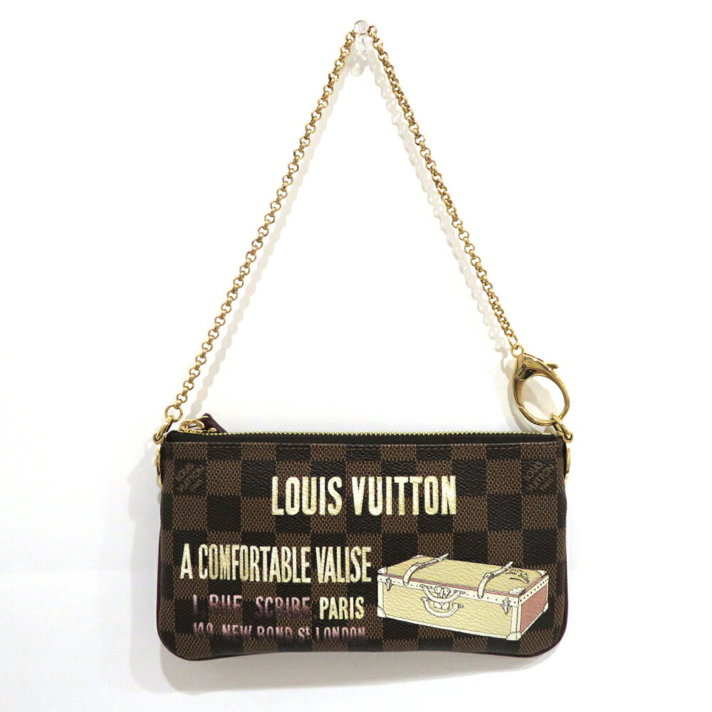中古 美品 ルイヴィトン ハンドバッグ ミラMM ダミエ ミニ チェーン ゴールド金具 アクセサリーポーチ Aランク N63091 LOUISVUITTON あす楽【送料無料】【名谷店】