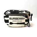 中古 バーバリー ボディバッグ ゼブラ ABランク ウエストバッグ ホワイト ブラック 斜め掛け メンズ レディース BURBERRY あす楽【送料無料】【三田...