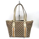中古 バッグ GGキャンバス レザー ABランク 137396 トート ホワイト ベージュ GUCCI レディース あす楽【送料無料】【名谷店】