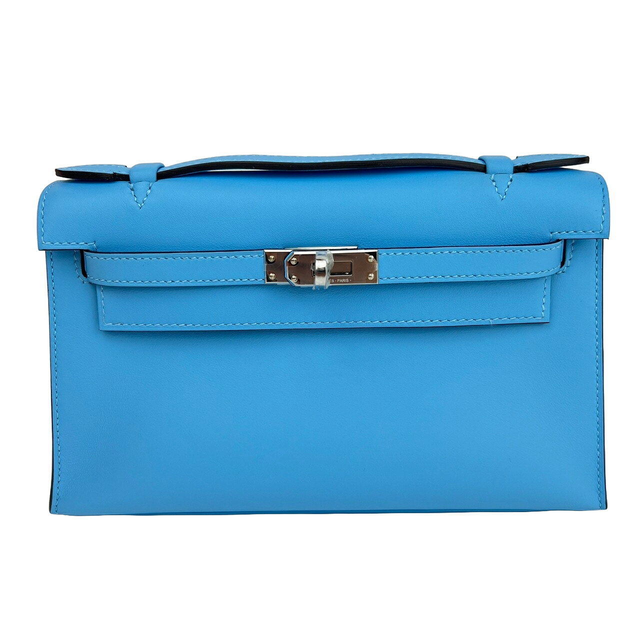 新品未使用品 B刻 HERMES エルメス ポシェットケリー ブルーセレステ Blue celeste シルバー金具 Silver Hardwear スイフト Swiftのサムネイル