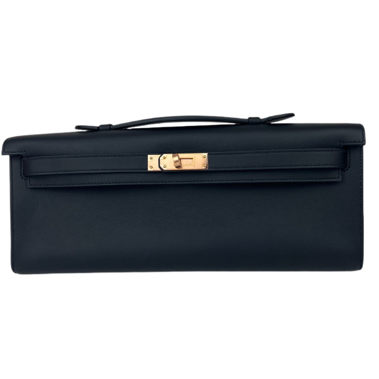 新品 HERMES エルメス Kelly Cut ケリーカット Black ブラック Swift スイフト RGHW ローズゴールド金具 U刻