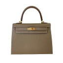 ケリー 新品 HERMES エルメス Kelly25 Sellier ケリー25 セリエ Etoupe エトープ GHW ゴールド金具 B刻